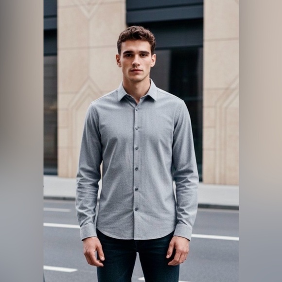Express Other - Express 1MX Extra Slim Fit Dress Shirt in Gray M (15-15.5)